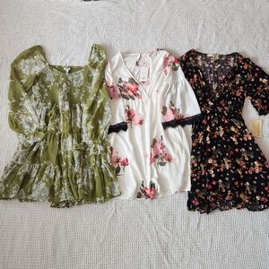 Set Of 3 Womens Floral Dresses